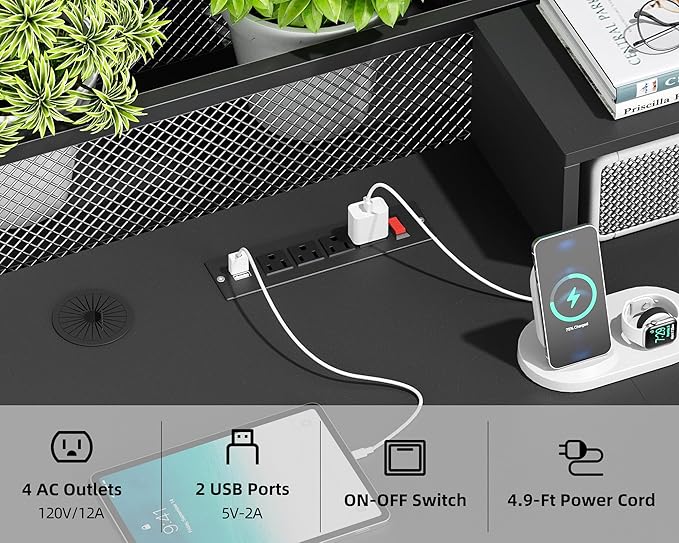 L Shaped Desk - 87" L Shaped Gaming Desk with Power Outlet & Monitor Shelf, Home Office Corner Computer Desk with Printer Shelf & File Drawer, Black - LeafyLoom