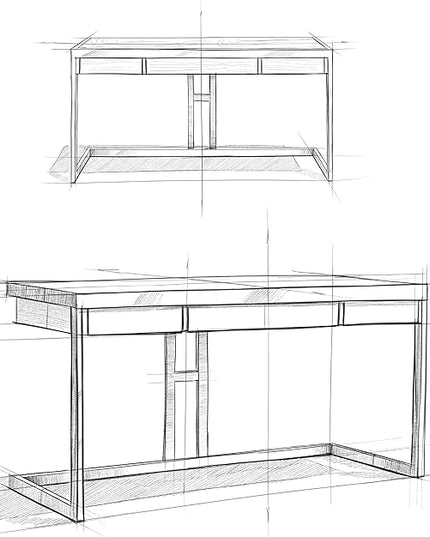 SIMPLIHOME Erina SOLID WOOD and Metal Modern Industrial 60 inch Wide Home Office Desk, Writing Table, Workstation, Study Table Furniture in Distressed Charcoal Brown with 2 Drawers - LeafyLoom