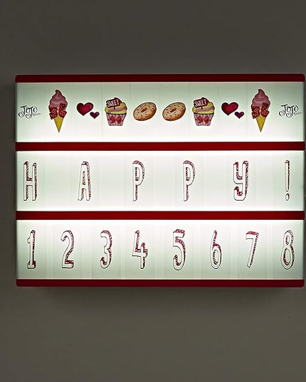 JoJo Siwa LED Cinema Lightbox Message Board, 12.9" L x 9" H x 2" W, Pink - LeafyLoom