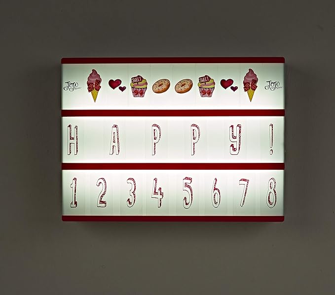 JoJo Siwa LED Cinema Lightbox Message Board, 12.9" L x 9" H x 2" W, Pink - LeafyLoom