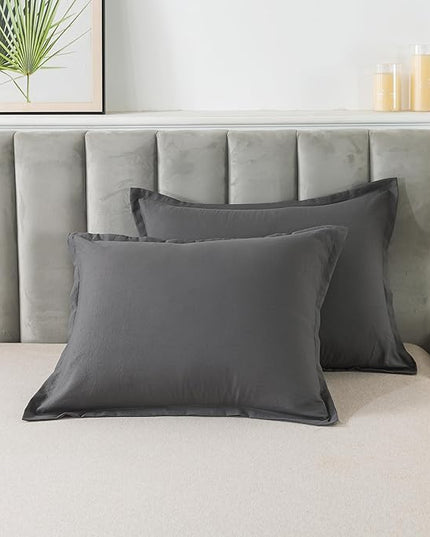 Dark Gray Comforter Set Twin, Solid Grey Down Alternative Bedding Comforter Set, Breathable Fluffy Microfiber Comforter Twin Size (68"x90") for All Seasons with Pillowcase… - LeafyLoom