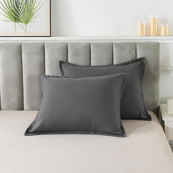 Dark Gray Comforter Set Twin, Solid Grey Down Alternative Bedding Comforter Set, Breathable Fluffy Microfiber Comforter Twin Size (68"x90") for All Seasons with Pillowcase… - LeafyLoom