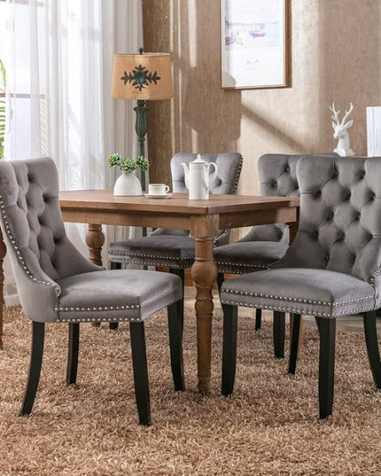 NicBex Haerin-SD-00097-LWJ Dining Chairs, 25.5"x19.7"x37.4", Deep Gray - LeafyLoom