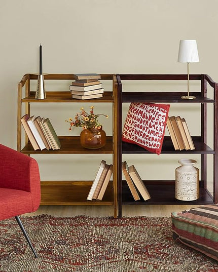 Casual Home Stratford 3-Shelf Folding Bookcase-Warm Brown - LeafyLoom