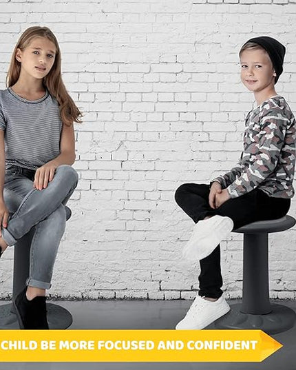 Studico ActiveChairs Kids Wobble Stool, Flexible Classroom Seating improves Focus, Posture & Helps ADHD/ADD. Get The Wiggles out Active Fidget Desk Chairs, Pre-Teen 17.75" Chair, Ages 7-12, Grey - LeafyLoom