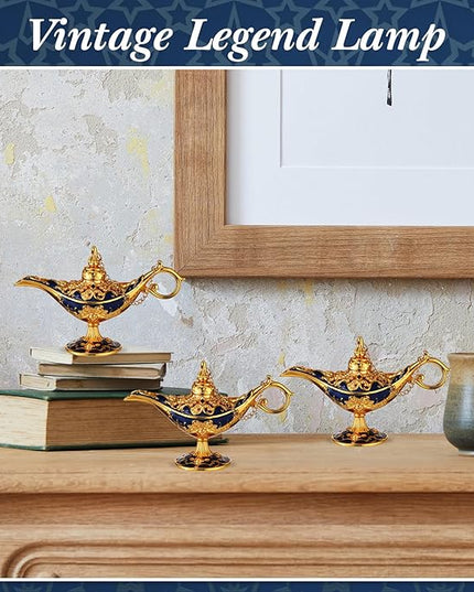 6 Pieces Magic Lamp Halloween Vintage Legend Lamp Wishing Light Costume Lamp Classic Costume Props Lamp Tabletop Decoration for Arabian Costume Props Home Party Birthday Wedding Delicate Gift (Blue) - LeafyLoom