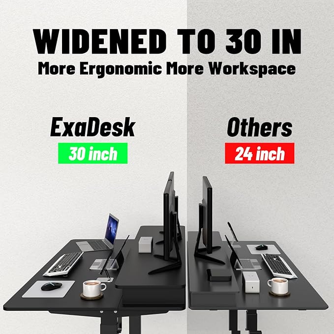 Electric Standing Widened Desk 63 * 30 Inches Adjustable Height with 4 Drawers, Double Storage Shelves Stand Up Desk, Home Office Workstation Sit Stand up Desk (Classical Black) - LeafyLoom