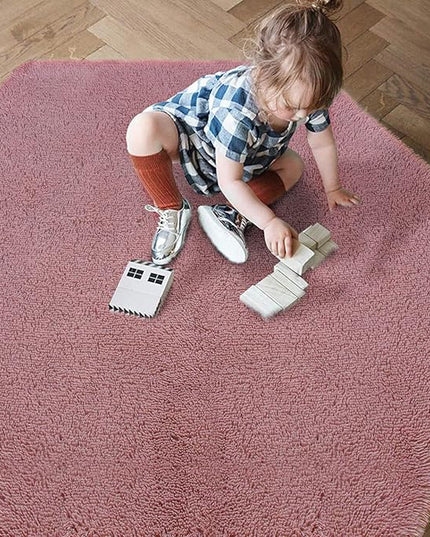 junovo Ultra Soft Rug for Nursery Children Room Baby Room Home Decor Dormitory Hexagon Carpet for Playhouse Princess Tent Kids Play Castle, Diameter 4.6 ft, Blush - LeafyLoom