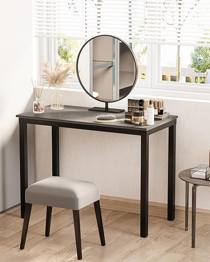 Teraves Computer desk/Dining Table Office Desk Sturdy Writing Workstation for Home Office (39.37“, Black Oak) - LeafyLoom