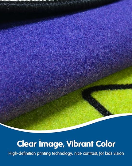 Booooom Jackson Thick Classroom Rug 13'x7'5''Large Puzzle Classroom Carpet Preshool Seating Rug for School, Children's Classroom Area Rug for Classroom with 0.3''Non-Slip Backing (Pro, Purple) - LeafyLoom