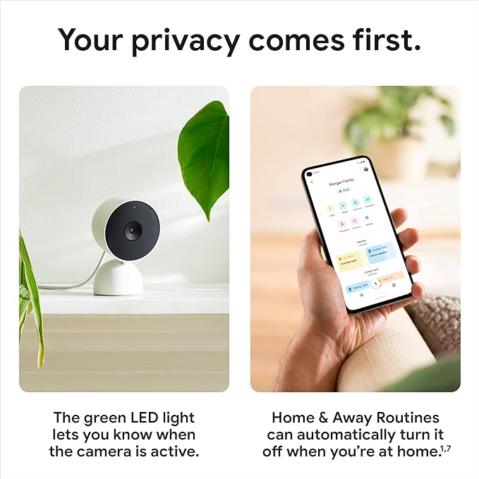 Google Nest Security Cam (Wired) - 2nd Generation - Fog, 1080p, Motion Only GoogleLLC