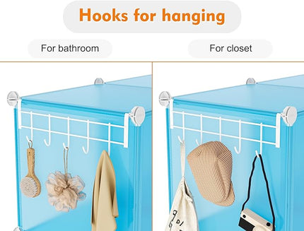 Portable Closet 6 cube closet organizers and storage Cube Storage Organizer Storage Shelf Bookcase Bookshelf with Metal Hammer, Storage Cubes Organizer Cabinet for Kids, Closet, Bedroom, Bathroom - LeafyLoom