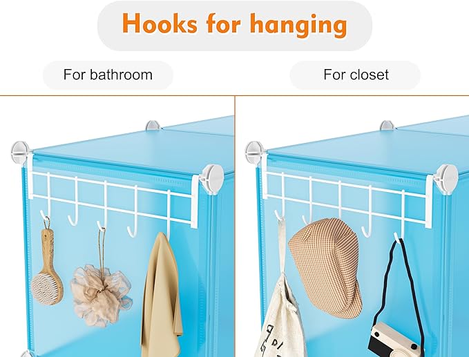 Portable Closet 6 cube closet organizers and storage Cube Storage Organizer Storage Shelf Bookcase Bookshelf with Metal Hammer, Storage Cubes Organizer Cabinet for Kids, Closet, Bedroom, Bathroom - LeafyLoom