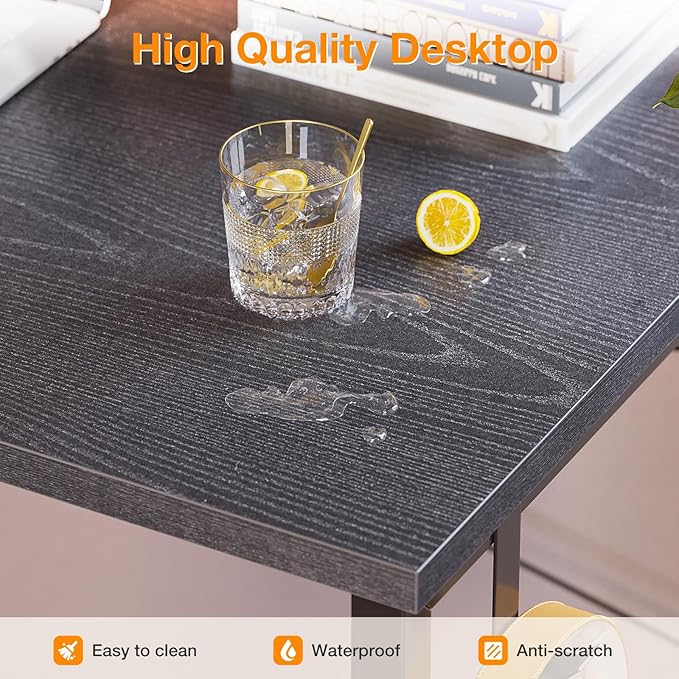 ODK Computer Desk Large Office Desk, 48 Inch Gaming Desk with Storage, Modern PC Desk Work Table with Headphone Hook for Home Office, Gray - LeafyLoom