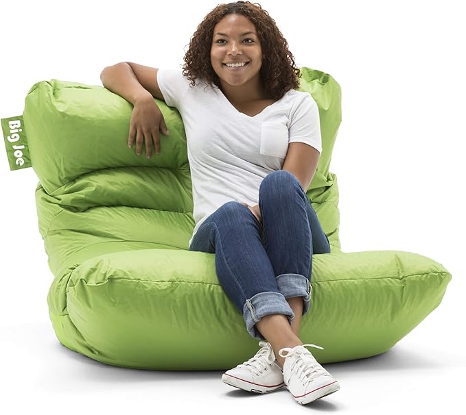 Big Joe Roma Bean Bag Chair, Spicy Lime Smartmax, Durable Polyester Nylon Blend, 3 feet - LeafyLoom