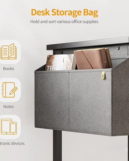 CubiCubi Computer Desk, 63" Study Writing Table for Home Office, Modern Simple Style PC Desk, Black - LeafyLoom
