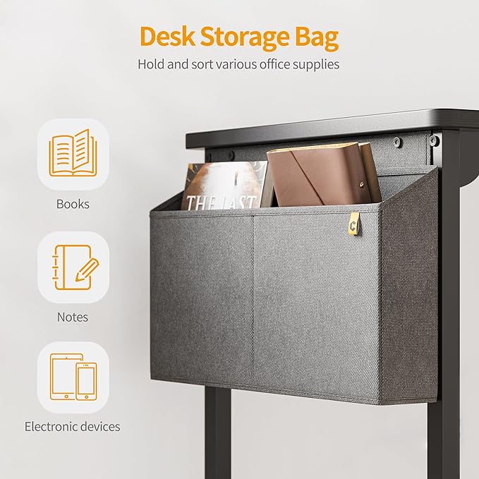 CubiCubi Computer Desk, 63" Study Writing Table for Home Office, Modern Simple Style PC Desk, Black - LeafyLoom