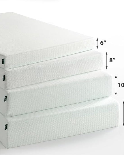 ZINUS 12 Inch Foam and Spring Mattress, Twin, CertiPUR-US Certified Foams, Mattress in A Box, White - LeafyLoom