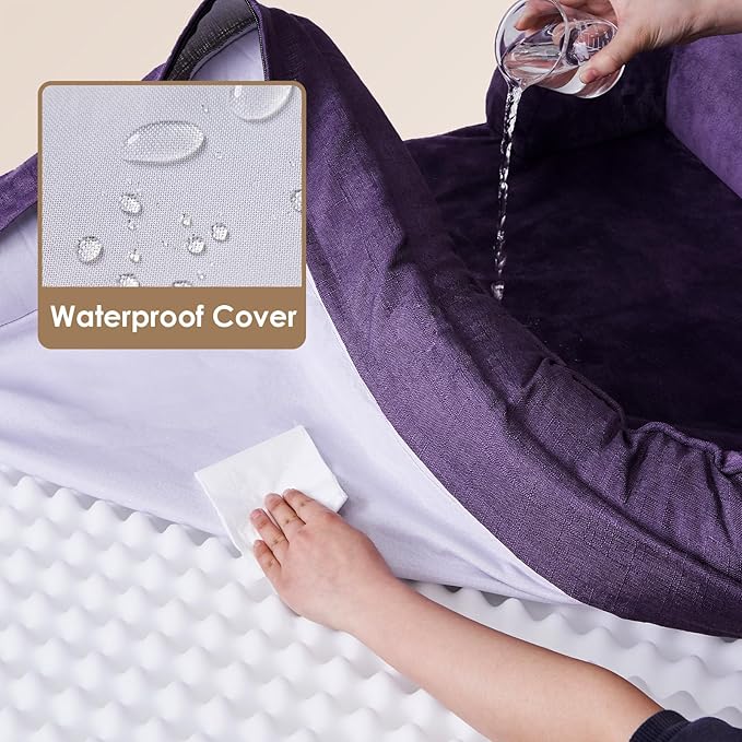 EHEYCIGA Orthopedic Dog Bed for Medium Dogs, Waterproof Memory Foam Medium Dog Beds with Sides, Non-Slip Bottom and Egg-Crate Foam Medium Dog Couch Bed with Washable Removable Cover, Purple EHEYCIGA