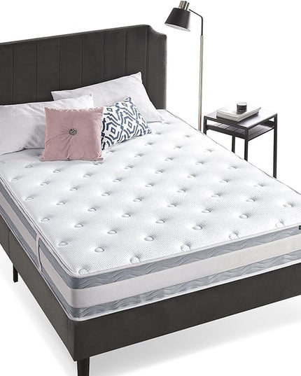 ZINUS 10 Inch Green Tea Cooling Gel Memory Foam Hybrid Mattress, King, Pocket Innersprings for Motion Isolation, Mattress in A Box - LeafyLoom