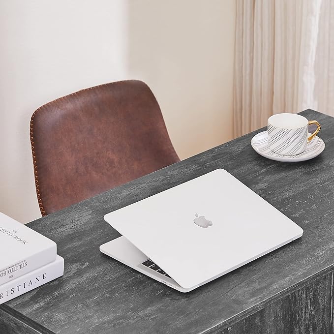 VECELO 39.3" Home Office Work Table with Drawers Computer Desk Writing/Study, 39 Inch Hairpin Legs, Charcoal Grey - LeafyLoom
