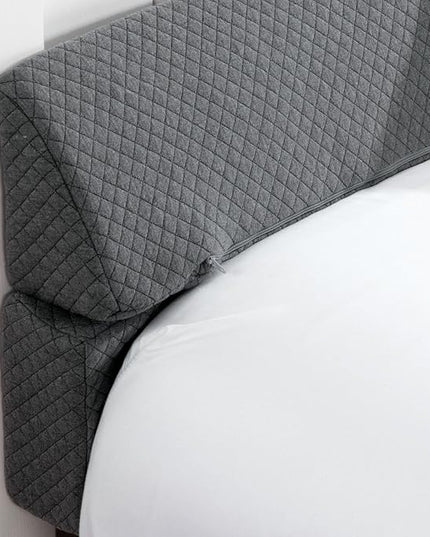 Pillow Wedge for Headboard Gap,Bed Gap Filler Twin Size,Foldable Bed Wedge Pillow for Headboard,Grey Bed Wedge Gap Filler,Foam Mattress Gap Filler,39"x6"x6" - LeafyLoom