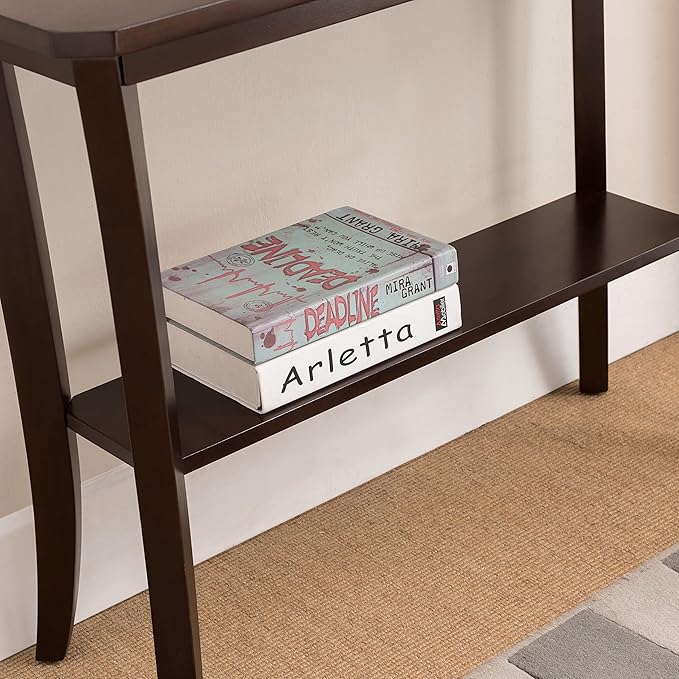 Leick Home 10332 Boa Console Hall Stand with Shelf, Chocolate Cherry, 38 in x 14 in x 30 - LeafyLoom