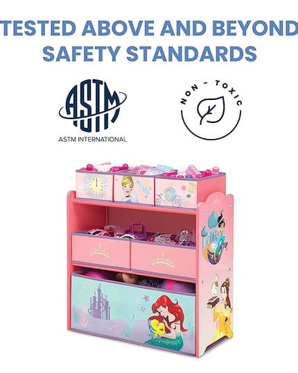 Delta Children Design & Store 6 Bin Toy Storage Organizer, Disney Princess - LeafyLoom