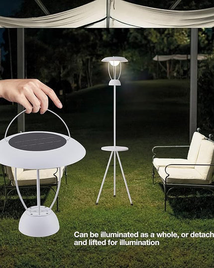 Outdoor Floor Lamp is Solar Powered, Equipped with Three Level Dimming Outdool Solar Lamp, and a Windproof Outdoor Floor Lamp with a Table, Suitable for Terraces, Decks, and Outdoor Spaces - LeafyLoom