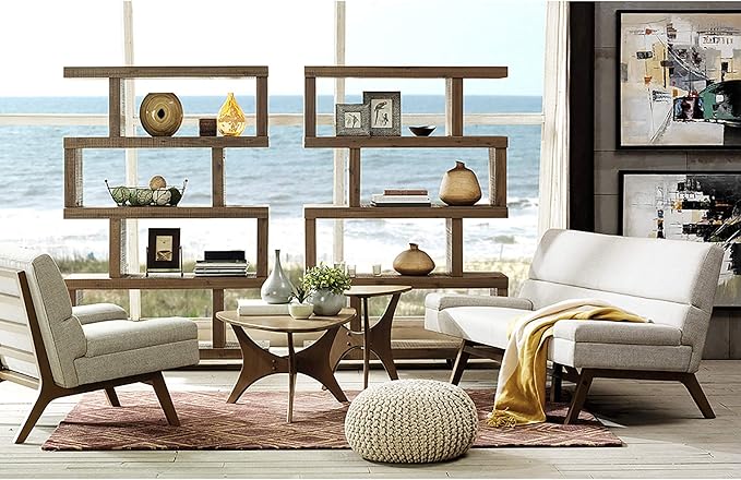 INK+IVY Blaze Triangle Wood Coffee Table Plywood with Wood Veneer Legs, Mid-Century Modern, Easy Assembly, Accent Furniture For Living Room, Minimalist Décor, Brown - LeafyLoom