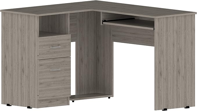 NicBex Kimberly-DW-00013-LWJ Home Office Desks, 47.2"x41.3"x30.4", Light Gray-1 - LeafyLoom