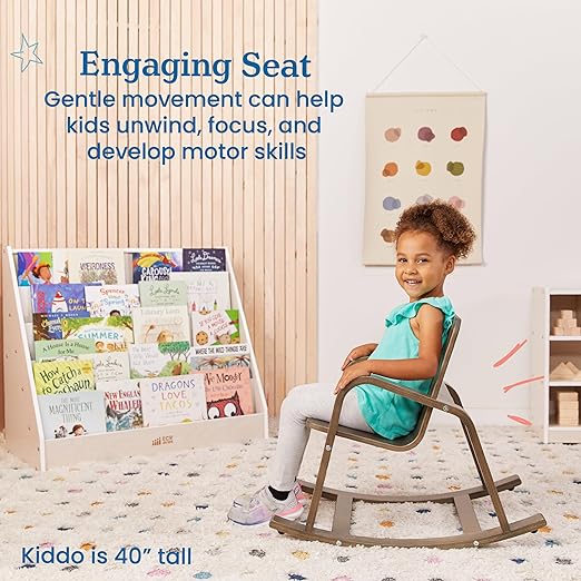 ECR4Kids Bentwood Rocking Chair, Kids Furniture, Grey Wash - LeafyLoom