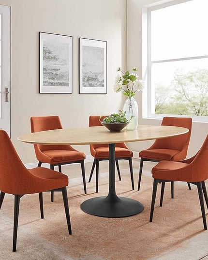 Modway Lippa Dining Table, 78", Black Natural - LeafyLoom