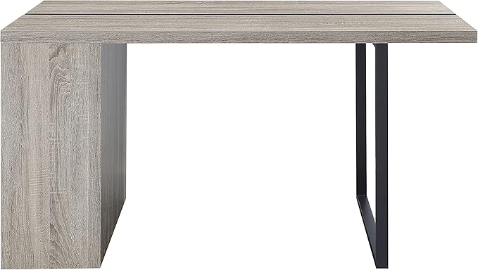 NicBex Dining Table Contemporary Kitchen Table with 2 Shelf Farmhouse Rustic Dining Table, Rustic Oak & Black Finish with Storage Rectangular Dining Table, Easy Assembly, Rustic Oak - LeafyLoom
