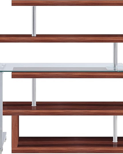 NicBex Kimberly-DW-00026-LWJ Home Office Desks, 55"x24"x54", Walnut - LeafyLoom