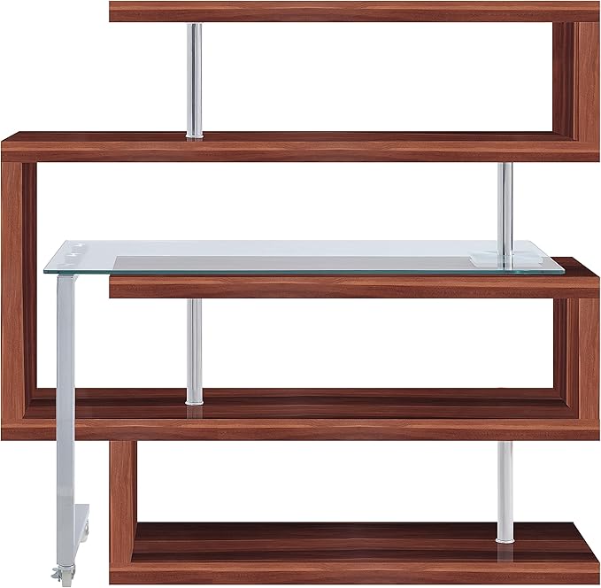 NicBex Kimberly-DW-00026-LWJ Home Office Desks, 55"x24"x54", Walnut - LeafyLoom