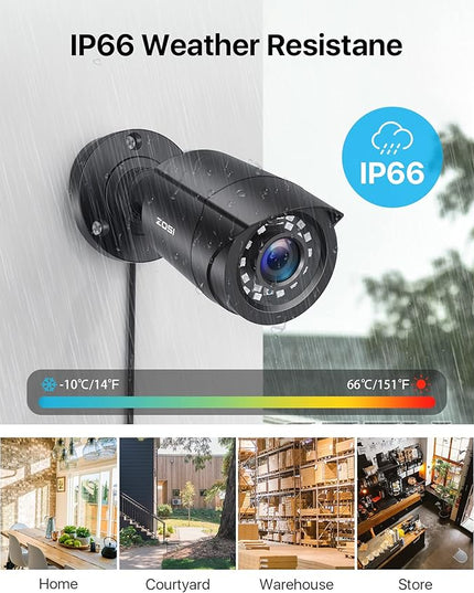 ZOSI 3K Lite 16Channel Security Camera System, AI Human/Vehicle Detection, Night Vision, 16pcs H.265+ 1080P Outdoor Bullet Cameras, 1080P 16CH Surveillance DVR with 2TB HDD for 24/7 Recording ZOSI