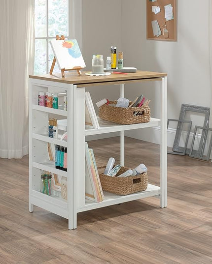 Sauder Miscellaneous Storage Kitchen Island, L: 31.50" x W: 32.88" x H: 36.00", White Finish - LeafyLoom
