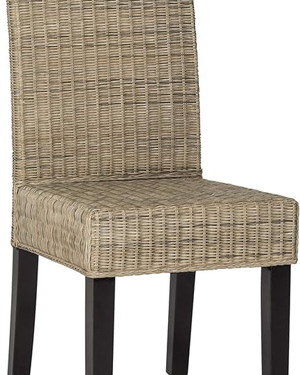 Safavieh Home Collection Odette Grey Wicker Dining Chair - LeafyLoom