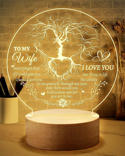 Welsky Birthday Gifts for Wife, Wife Birthday Gift Ideas, Romantic Night Light Gifts for Her Wife, I Love You Gifts for Her - LeafyLoom