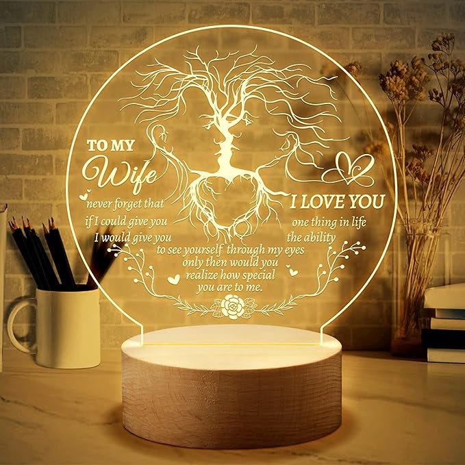 Welsky Birthday Gifts for Wife, Wife Birthday Gift Ideas, Romantic Night Light Gifts for Her Wife, I Love You Gifts for Her - LeafyLoom