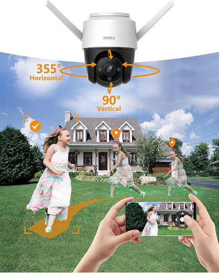 Imou Security Camera Outdoor with Floodlight and Sound Alarm, 4MP QHD Pan/Tilt 2.4G Wi-Fi Camera, IP66 Weatherproof 2.5K Bullet Camera, Full Color Night Vision IP Camera with 2-way Talk, Cruiser Imou