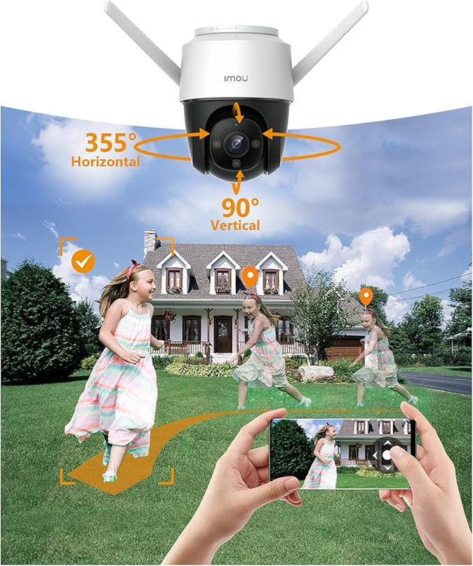 Imou Security Camera Outdoor with Floodlight and Sound Alarm, 4MP QHD Pan/Tilt 2.4G Wi-Fi Camera, IP66 Weatherproof 2.5K Bullet Camera, Full Color Night Vision IP Camera with 2-way Talk, Cruiser Imou
