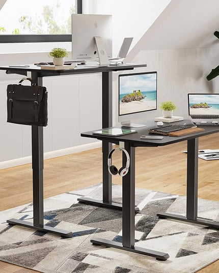 STARY Electric Memory Preset 40 x 24 Inches Adjustable Height Computer Workstation Sit Stand Home Office Desk with Splice Board, 4024, Black Desktop/Black Frame - LeafyLoom