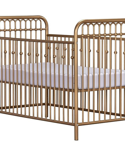 Little Seeds Monarch Hill Ivy Metal Crib, Gold - LeafyLoom