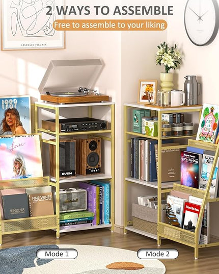 Vintage Bookshelf, Wooden Kids Bookshelf with 3-Tier Ladder Book Display Rack, Small Book Shelf Library Bookcase Storage Organizer, Short Wide Small Bookshelf Bookcase for HomeOffice - LeafyLoom