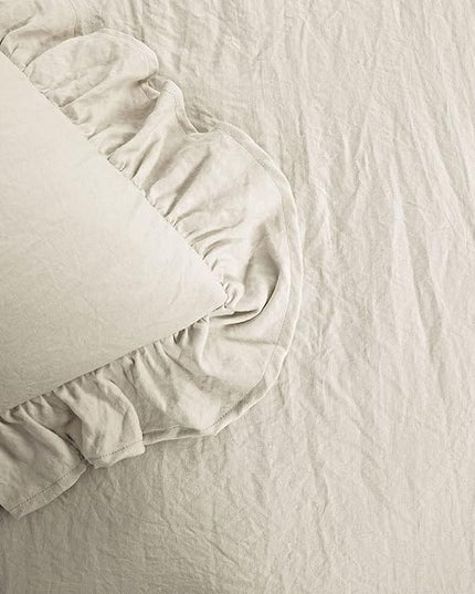 Lush Decor Reyna Ruffle Comforter Set - 3 Piece Cozy Ruffled Bedding Set - Timeless Elegance and Comfort for Bedroom - California King, Wheat - LeafyLoom