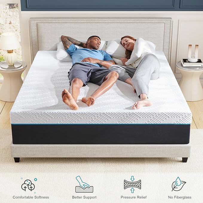 Full Mattress,10-Inch Full Size Foam Mattress in Box,Edges Support for Sleep Supportive,54" X 75" X 10" - LeafyLoom