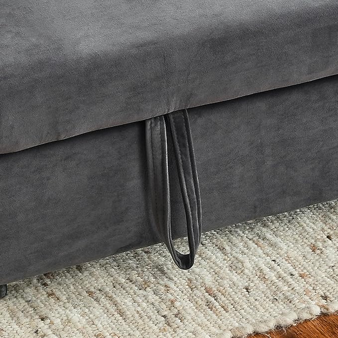 Modern Convertible Loveseat Sofa Bed, Compact Functional Love Seat,Comfy Velvet Sleeper Sofabed 3 in1 Recliner Sofa&Couch with Removable Side Pockets for Small Space Living Room/Guest Room - LeafyLoom
