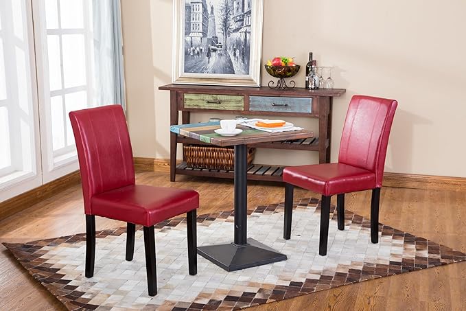 NicBex Haerin-SD-00162-LWJ Dining Chairs, 21"x16.5"x35.5", Red - LeafyLoom